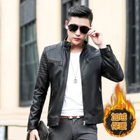 2021 autumn pu leather jacket men stand up collar korean jacket handsome motorcycle leather jacket spring and autumn new clothes
