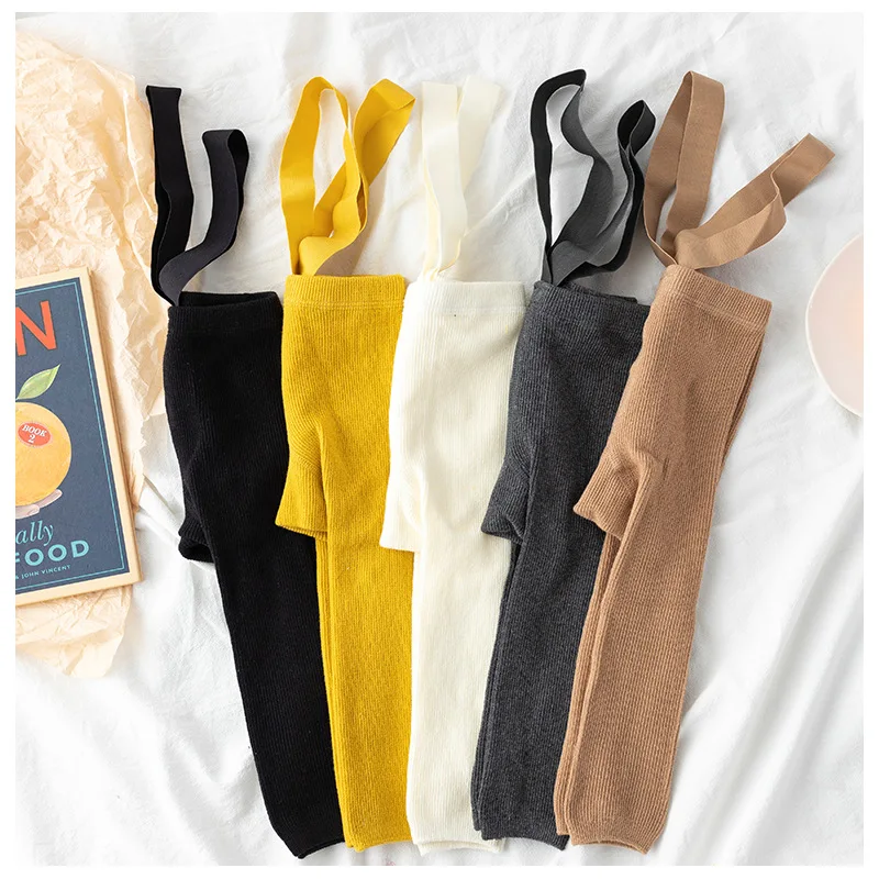 

New Cotton Soft Infant Baby Girls Boys Suspender Leggings High Waist High Elasticity Solid Simple Style Spring Stockings 0-2Y