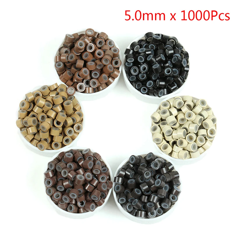 1000 шт. 5 мм силиконовые кольца для наращивания волос | Красота и здоровье