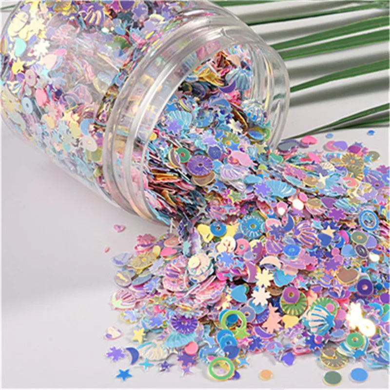 

10G/Bag Mix Macaroon Colors Sequins Craft Glittering Star Heart Sakura Paillettes DIY Manicure Nail Art Lentejuelas Accessories