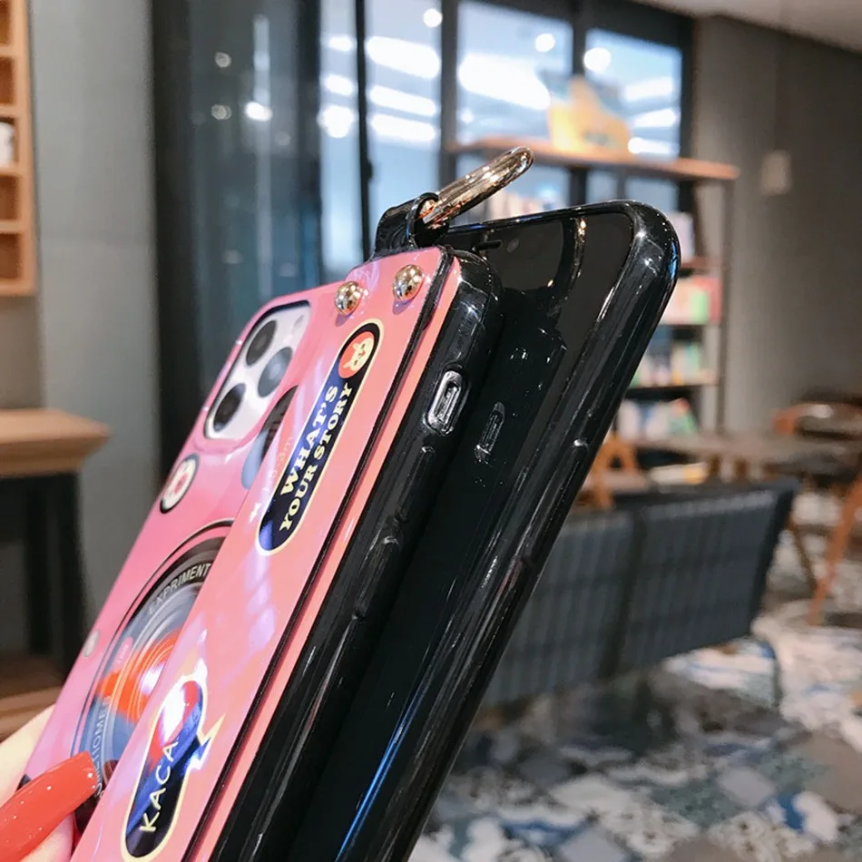 Модный Напульсник для камеры чехол для телефона для iPhone 11 XR XS чехол силиконовый чехол для iPhone 11 Pro Max 7 8 6s Plus Чехол-держатель ремешок