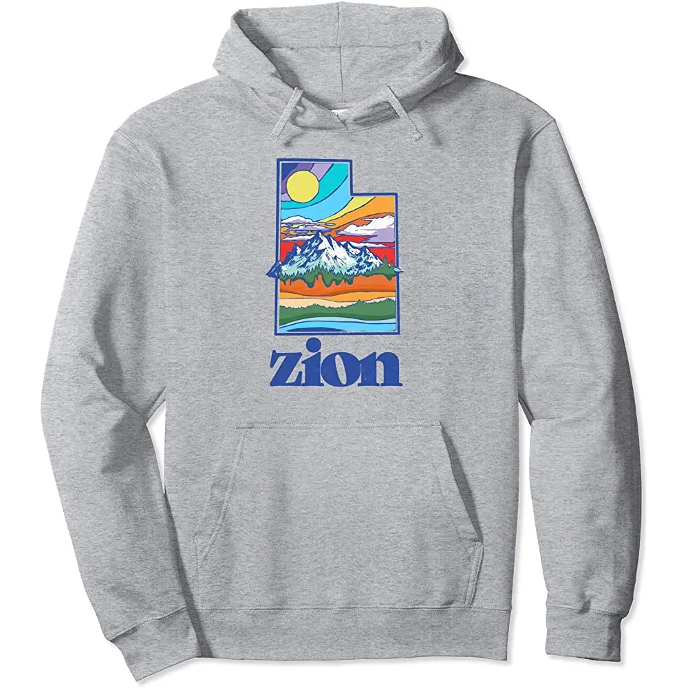 

Zion Utah Vintage Nature Outdoor Graphic Pullover Hoodie