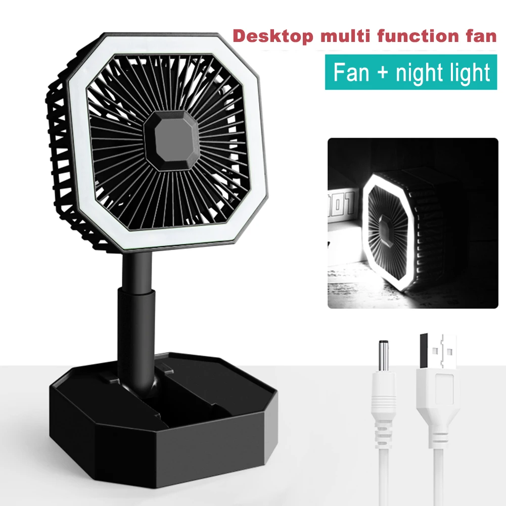 

Foldable Fan Handheld LED Night Light Portable USB Rechargeable Table Air Cooler Outdoor Travel Home Summer Desktop Cooling Fans