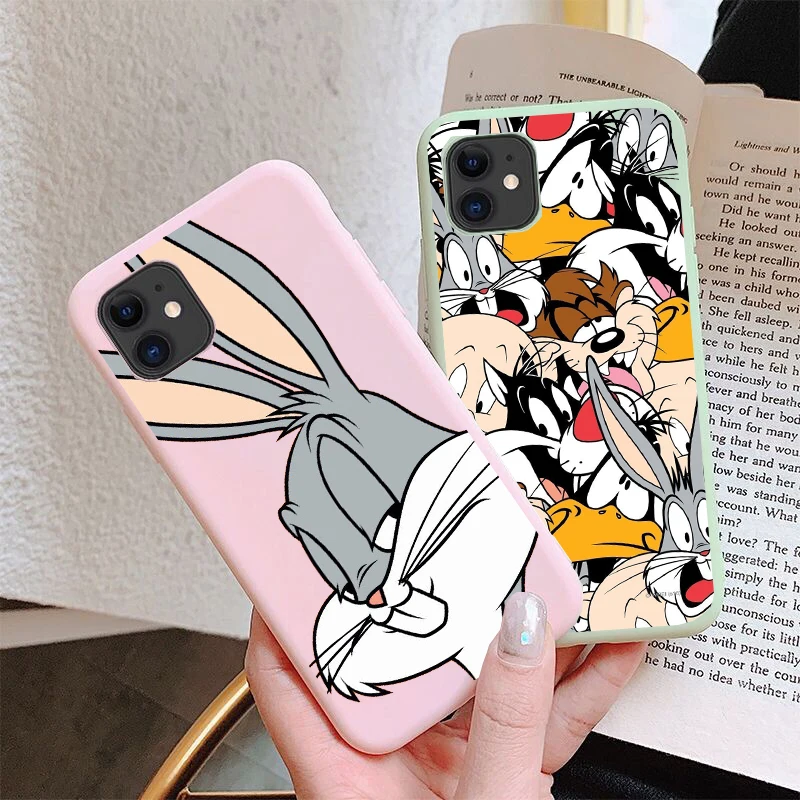 

Cartoon Crazy Rabbit colour soft Case for iPhone 13 12mini 7 8 Plus 6s Wolf Dog TPU Cover for iPhone Xs 11Pro 12pro 13pro Max XR