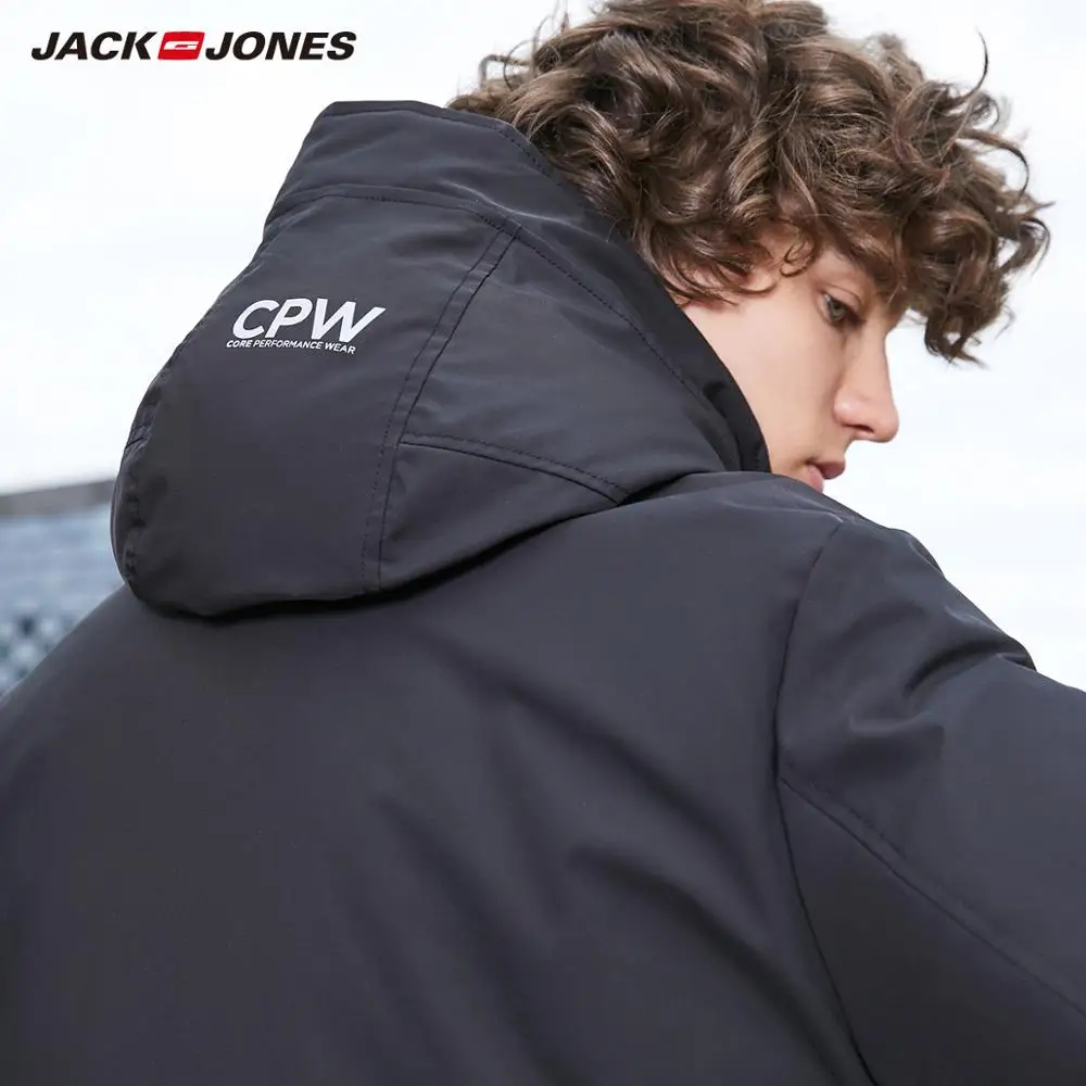 JackJones, мужской зимний пуховик с капюшоном, Повседневная модная парка, пальто, длинная Стильная мужская одежда 218312518