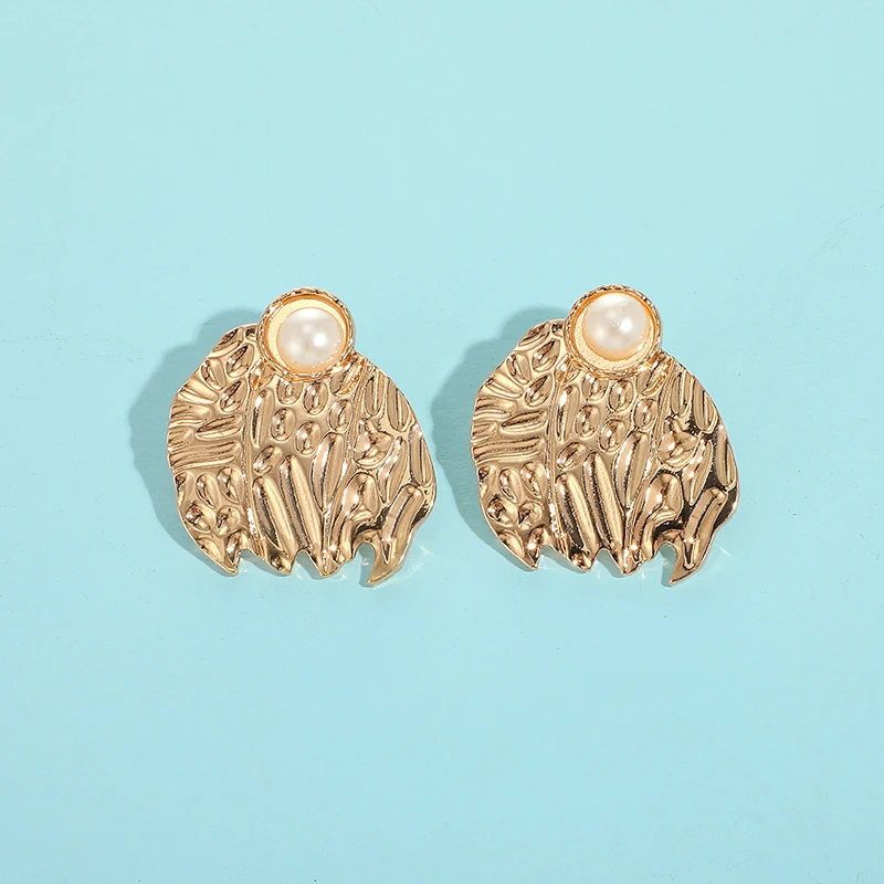 Серьги Tocona в стиле панк с геометрическим орнаментом большие размеры жемчужные