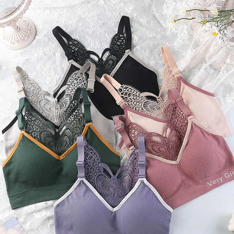 

Стильный бюстгальтер без стальных колец, женское сексуальное нижнее белье в стиле жилета, однотонный удобный мягкий красивый бюстгальтер с...