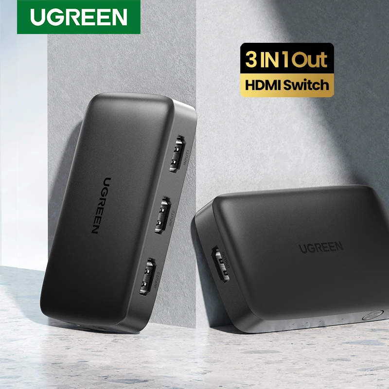HDMI коммутатор UGREEN 3 в 1 сплиттер переключатель 4K для Xiaomi Mi Box 4k @ 30 Гц Nintendo Switch PS4 с ИК