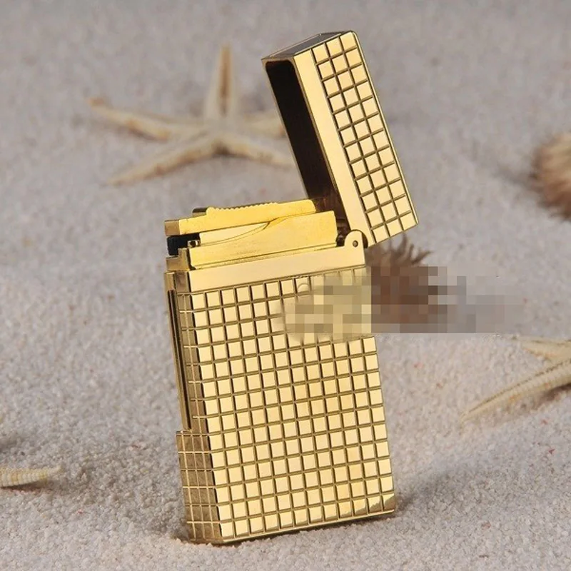 Винтажная клетчатая зажигалка Классическая многоразовая гравировка роскошный