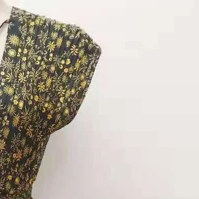 

2021 Spring and Summer New Women's Sleeveless V-neck Halter Lace-up Printed Dress