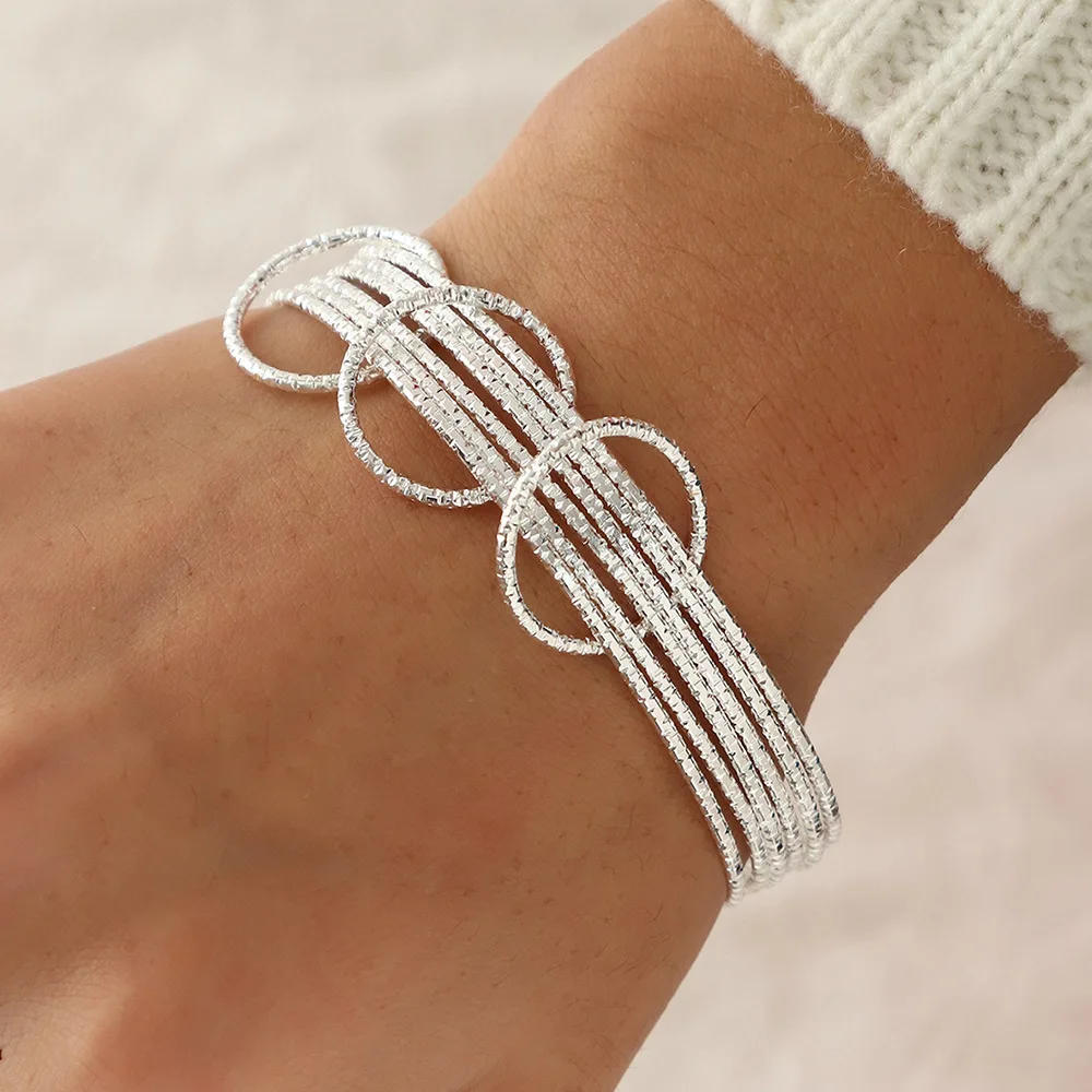 3 шт./компл. набор простых золотых браслетов и смешанных цветов для женщин