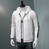 up hoodie men zip fashion white side stripe hoody 2021 autumn winter streetwear cotton oversized clothing