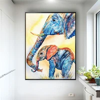 unframed 100 hand painted abstract elephant oil painting decorative picture living room decor couple pictures steady and kind