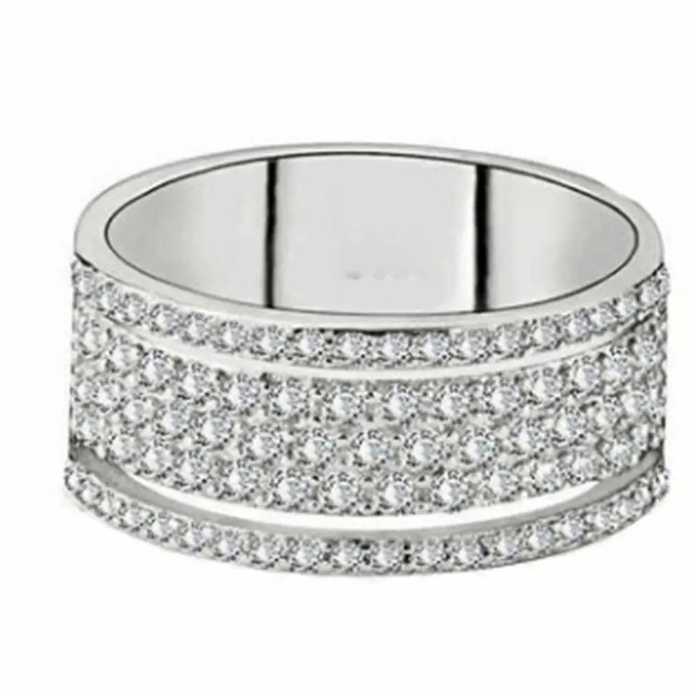 

European And American Style Copper Inlaid Zircon Ring Ladies Personality Trend Ring Jewelry Diamond Design Ring