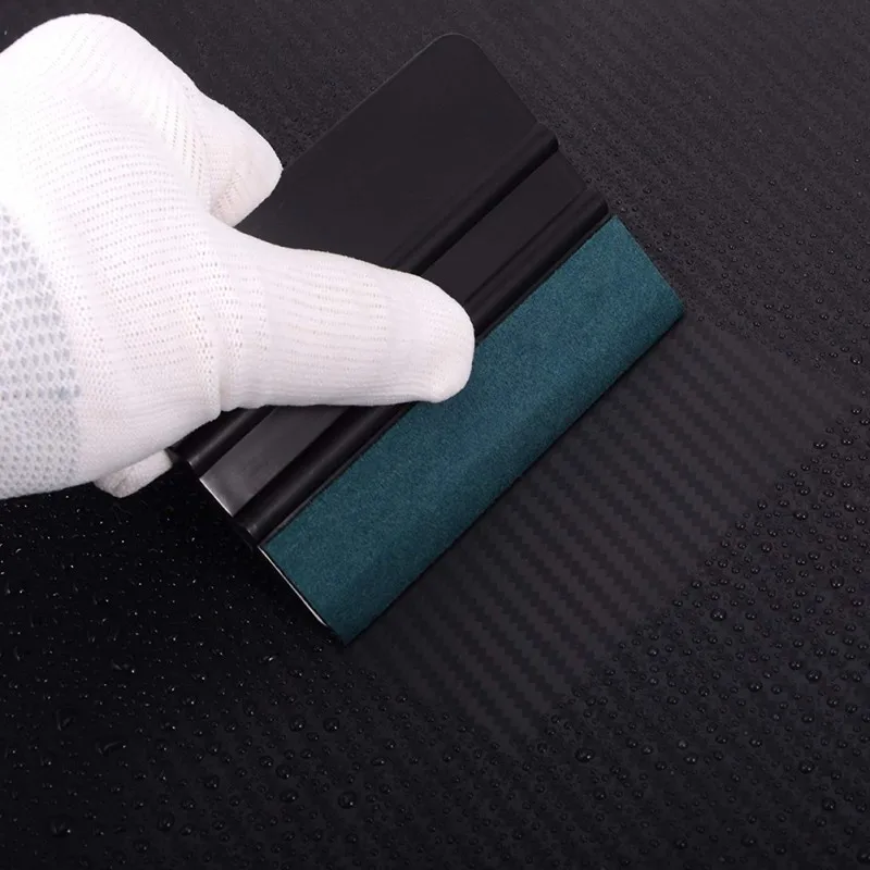 

1pc Auto Styling Window Ice Remover Cleaning Wash Car Scraper With Felt Squeegee Tool Film Wrapping Car Stickers Accessories