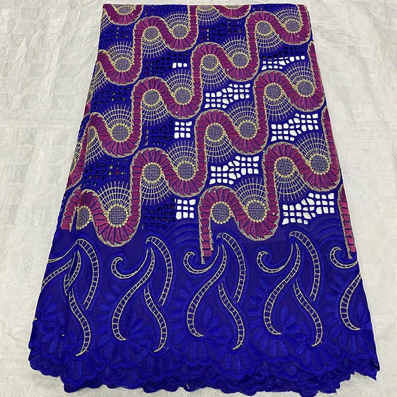 

Swiss Voile Lace Fabric women dress LYS7 thick ropes pattern Hollowed out design Most wonderful triple-colors 100% Cotton fabric