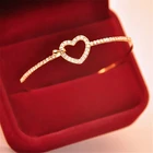 Браслет женский регулируемый, с двойным кристаллом, в форме сердца, с бантом, 2020