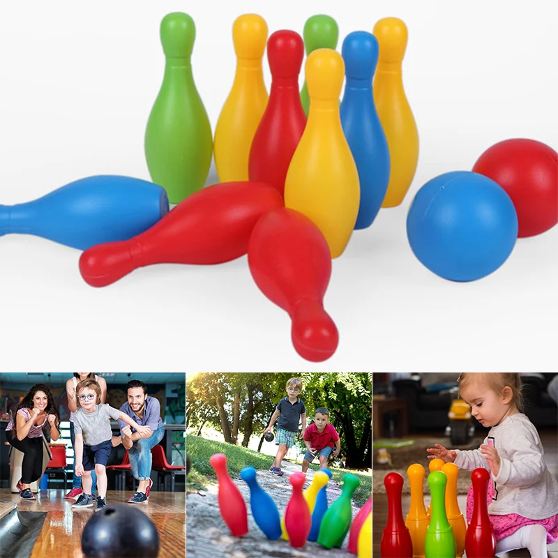 

Bowling Toy Set Colorful Home Games Early Educational Teaching Outdoor Indoor Sports for Kids SP99