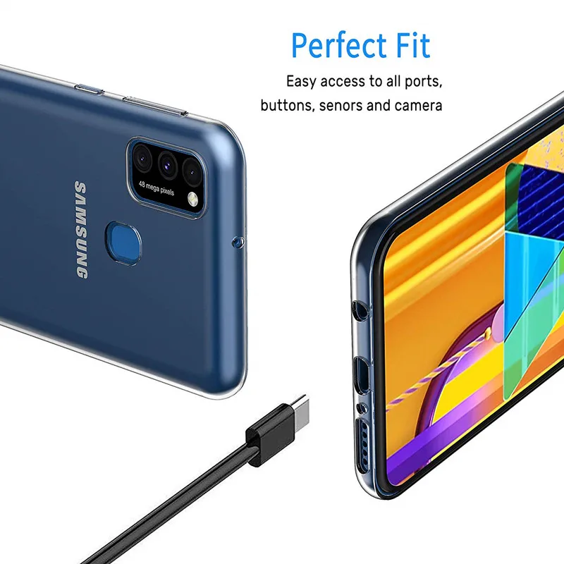 Для Samsung Galaxy A02 A02S A12 A32 A42 A52 A72 5G F62 M62 силиконовый чехол из ТПУ для A21S M21 A31 A41A21 A01 M11