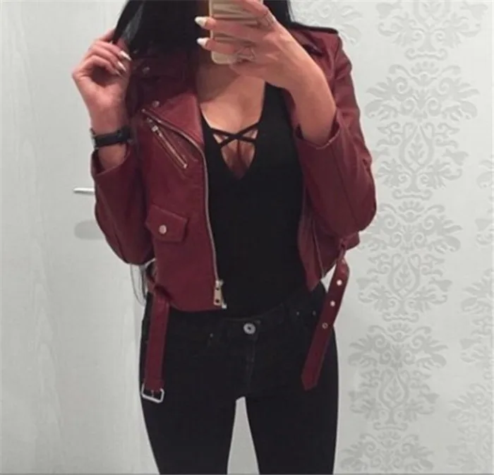 

sexy leather coat New autumn 2019 locomotive