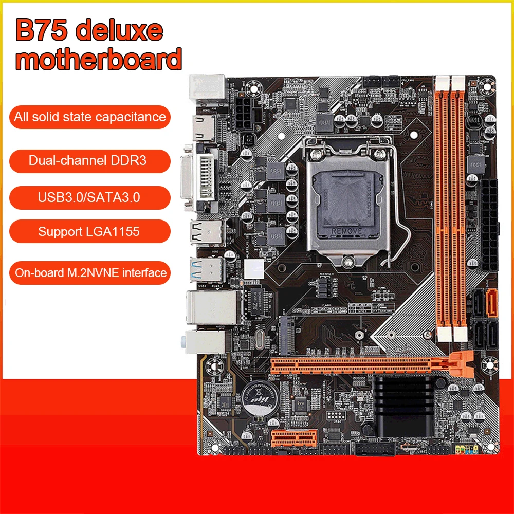 

B75 Motherboard M.2 NVNE Interface LGA 1155 Pin Desktop G1620 4G 120G Dual Channel Motherboard For I3 I5 I7 CPU DDR3 Memory