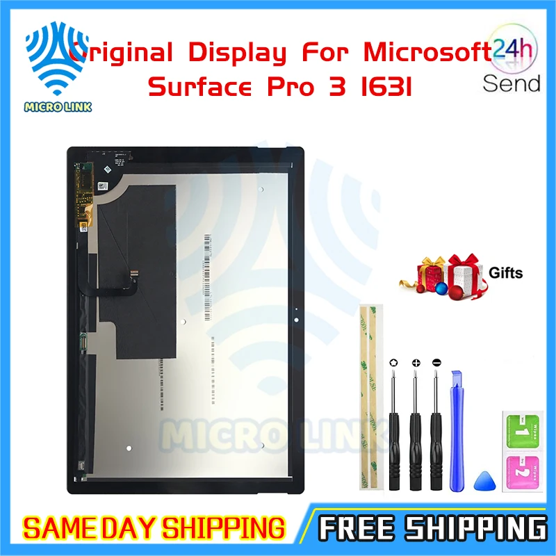 

Original Display For Microsoft Surface Pro 3 1631 LCD Display Touch Screen Digitizer Assembly TOM12H20 v1.1 v1.0 LTL120QL01 003