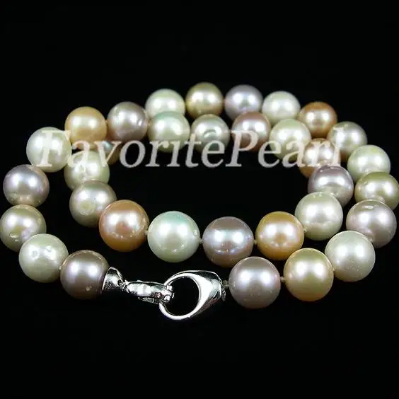 ?? 新到着の好き真珠ネックレス巨大なサイズマルチカラー淡水真珠のネックレス手作りのチャーミングな女性ギフト