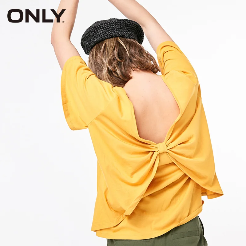 Только Весенняя женская Свободная тонкая футболка с короткими рукавами | 119101577