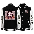 Бейсбольная куртка Kimetsu No Yaiba, весна-осень 2021, Женская куртка, Мужская парная куртка-бомбер унисекс в стиле бойфренда, уличная одежда в стиле хип-хоп