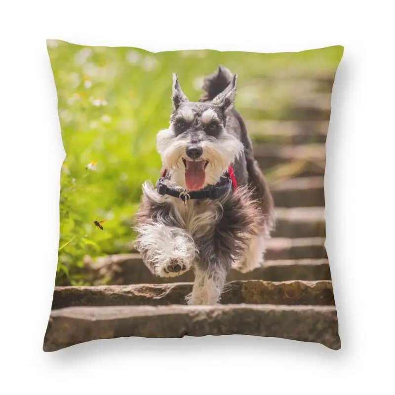 Модная миниатюрная наволочка с изображением собаки шнауцера декоративная для