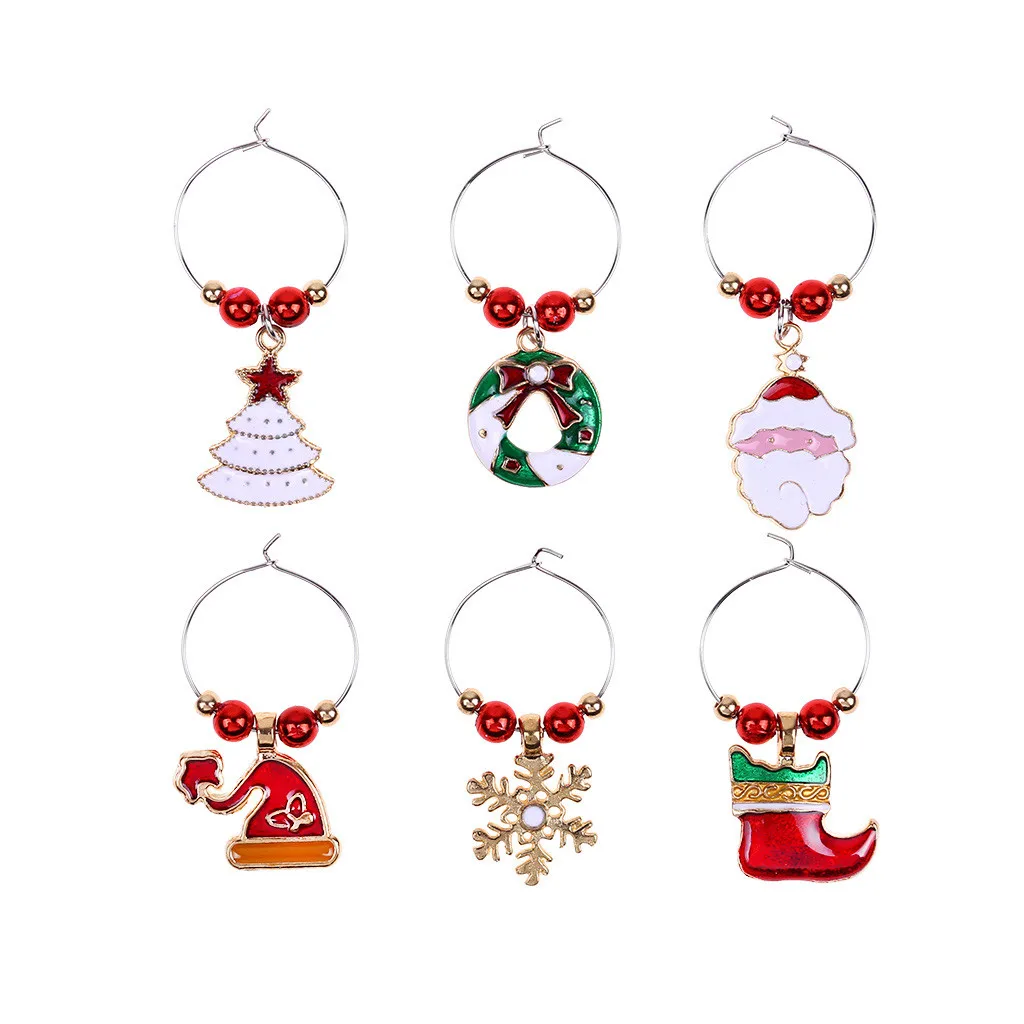 Рождественская чашка кольцо Настольный Декор декоративный бокал для Вина