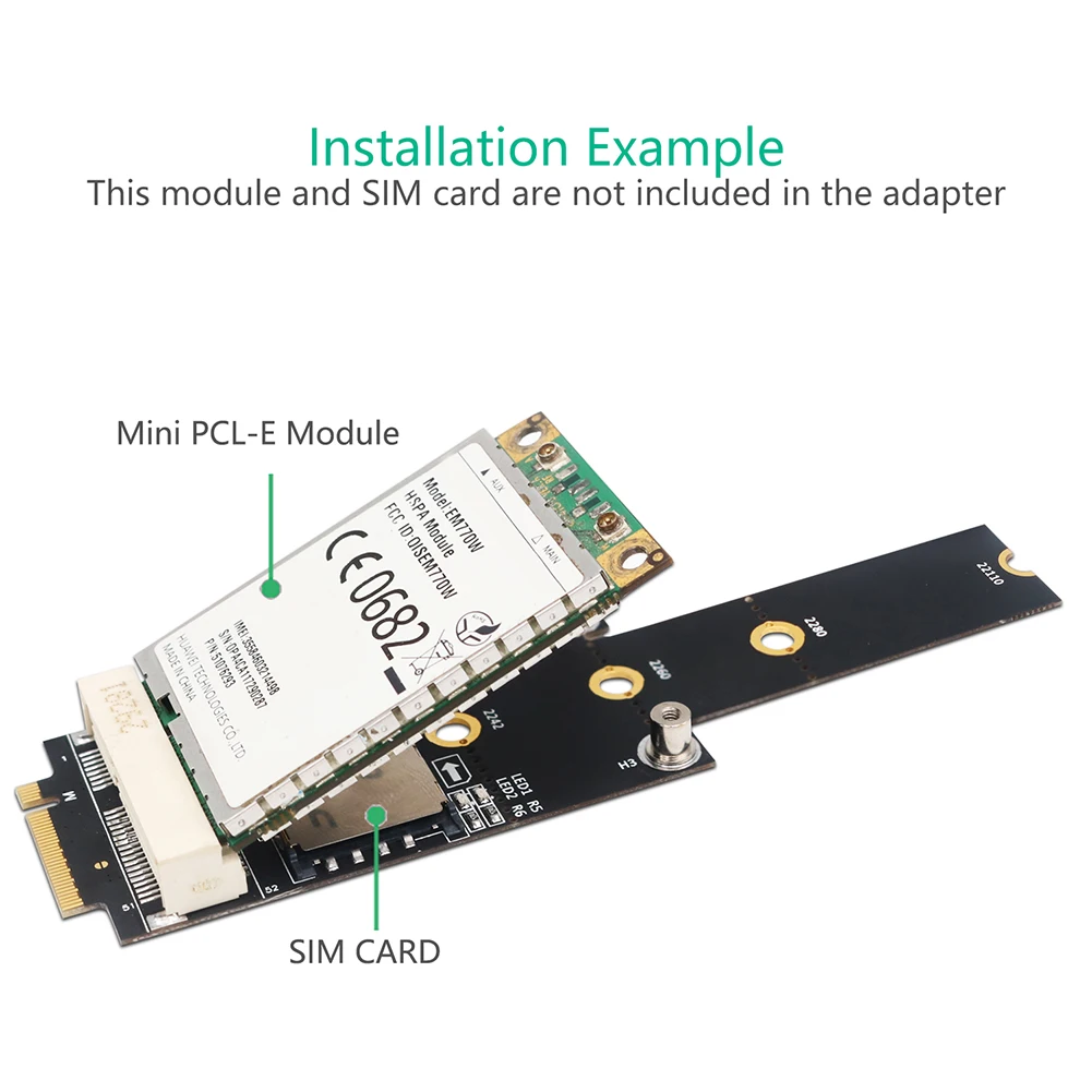 Mini PCI E к M.2 адаптер NGFF M Ключ конвертер Модуль карты с слотом для sim WiFi/WWAN/LTE|Платы