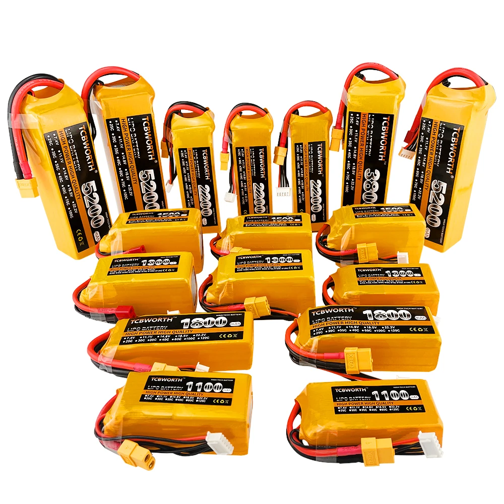 Bater&iacute;a LiPo de 14,8 V para Dron teledirigido, 4S de 1500, 1800, 2600, 3300, 3500, 4000, 5000, 5200 mAh, para avi&oacute;n cuadric&oacute;ptero-1