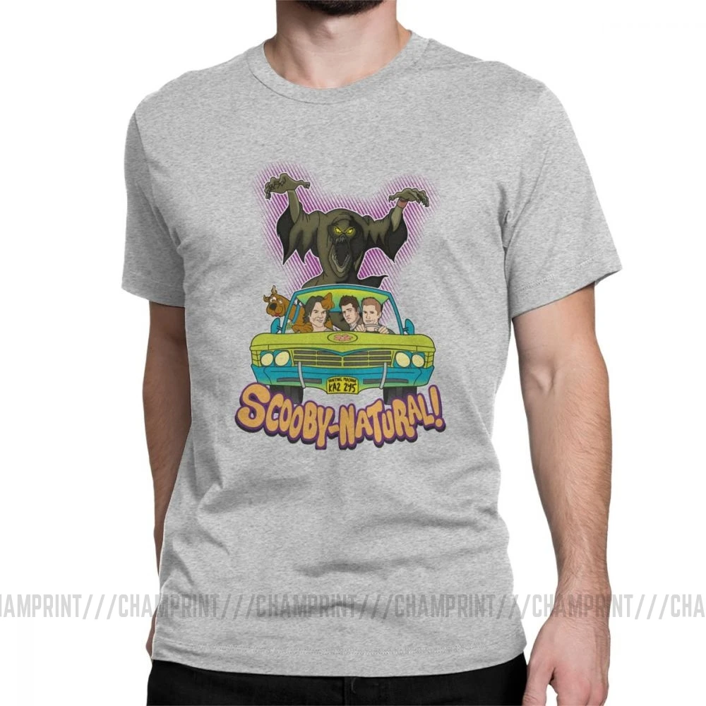 Сверхъестественная футболка Spn Brothers Man ScoobyNatural Baby V2, футболка, новинка, вырез лодочкой, одежда с короткими рукавами, хлопковые футболки - Цвет: Серый