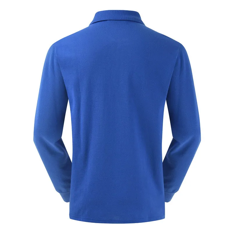 Рубашка-поло мужская с длинным рукавом 100% хлопок Повседневная модная одежда топ