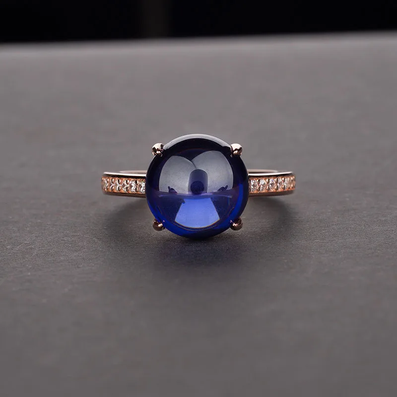 Женское кольцо из стерлингового серебра с круглыми кристаллами|Кольца| |