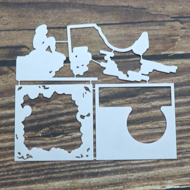 Штампы для резки металла Night View Girl Riverside Трафаретный Скрапбукинг фотоальбом