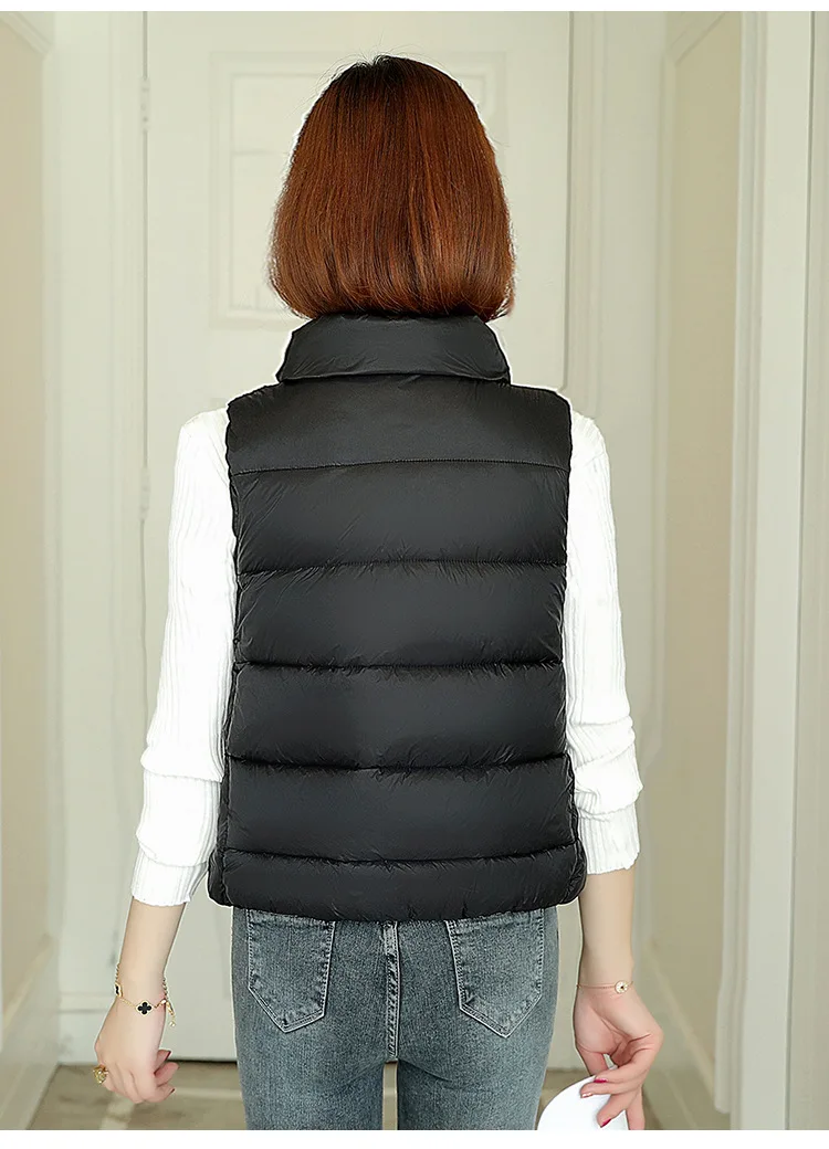

Autumn and winter new leisure down cotton vest women's short slim style warm sleeveless cotton jacket waistcoat jacket tide