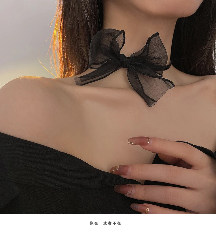 

Big Bow Clavicle Chain Niche Design Online Influencer 2021 New Women's Ins Decoration Necklace Accessories