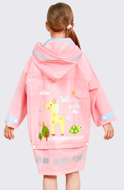 pink deer Студенческий водонепроницаемый EVA детский дождевик Мультфильм прозрачный дождевик для детей Олень Медведь динозавры плащи YY106 - Цвет: pink deer