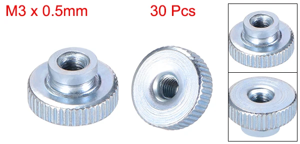 30pcs M3 Blue Uxcell 3-30 шт. накатанные гайки для большого пальца M3 M4 M5 M6 M8 M10 круглые ручки с воротником цинковое покрытие большого Пальца Колеса Блокировки Гайки - Цвет: 30pcs M3 Blue