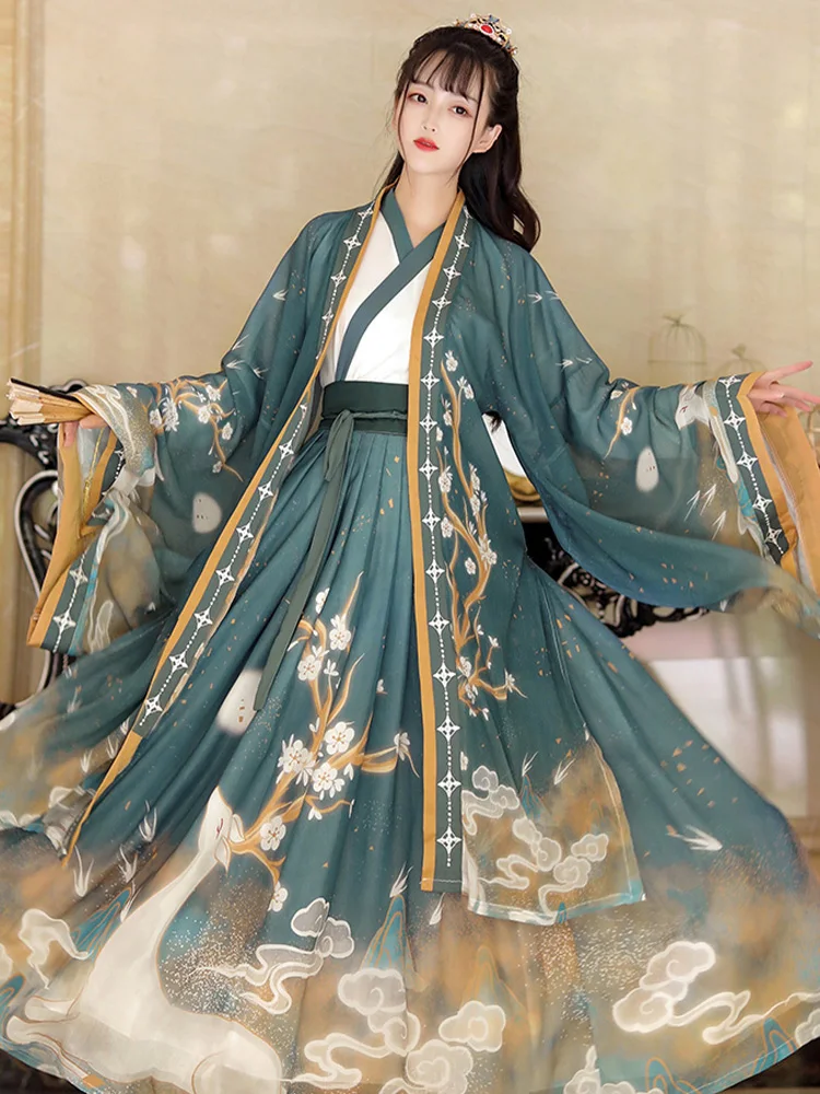 Новинка 2021, улучшенные женские элегантные танцевальные костюмы ханьфу в китайском стиле, ретро-платье, костюмы для косплея, платье принцесс...