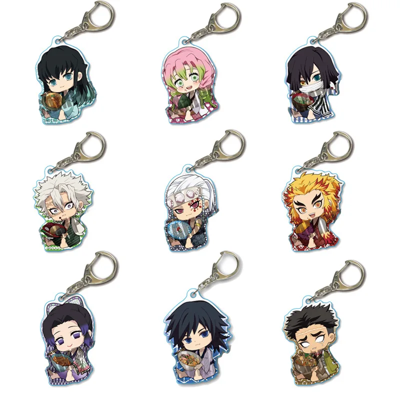 

Ghost Slayer Anime Cartoon Keychain Acrylic Cute Keychain Boy Girl Fashion School Bag Decoration Kawaii Keychain Birthday Gifts