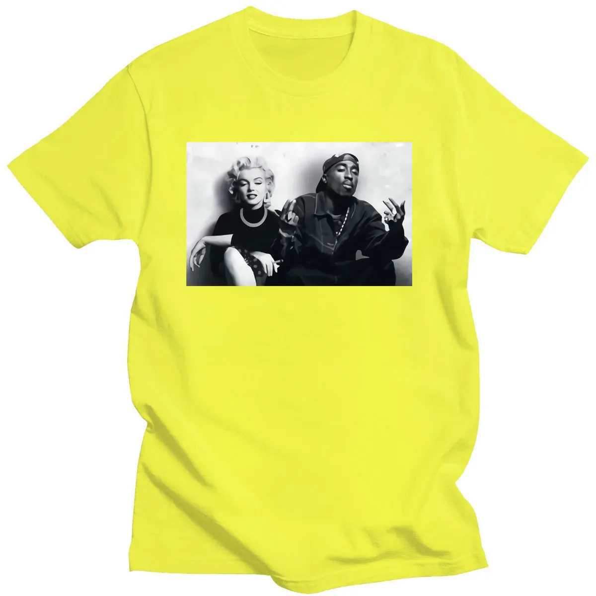 

2021 Summer Fashion Design Legends Tupac 2Pac Marilyn Monroe Oversized Retro T Shirt Men Hip Hop Short Sleeve Cotton T-Shirt