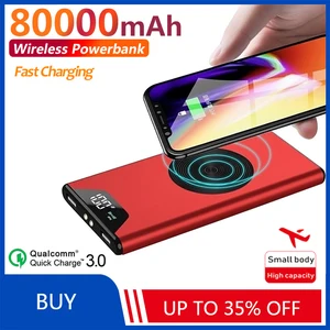 80000mah wireless power bank portable ultra thin charger digital display outdoor travel fast charging for xiaomi samsung iphone free global shipping