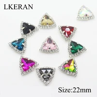 lkeran 10pcs silver crystal rhinestone button 6 hole sewing handwork decoration buttons mix color