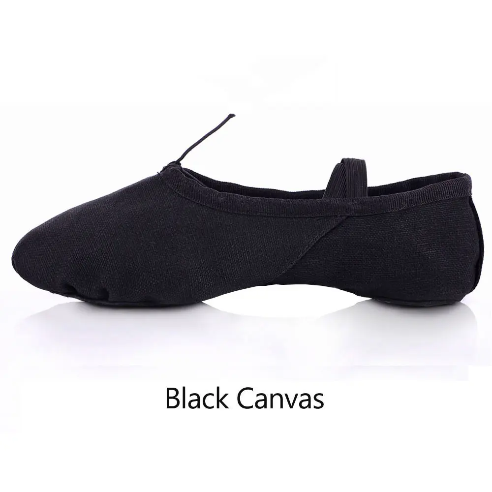 Black Canvas Детские Балетные танцевальные туфли; женские парусиновые тапочки для занятий йогой; женские танцевальные туфли для спортзала; Детские Балетные кроссовки; Разноцветные; - Цвет: Black Canvas
