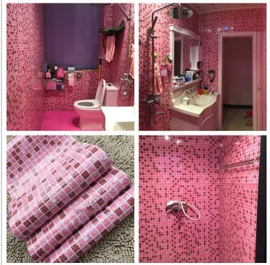 Bathroom wall stickers PVC mosaic wallpaper kitchen waterproof tile plastic vinyl self adhesive papers home decor | Обустройство дома