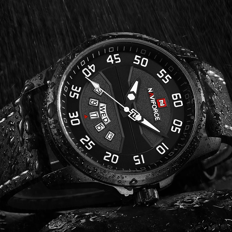 Часы наручные NAVIFORCE Мужские кварцевые Брендовые спортивные водонепроницаемые в