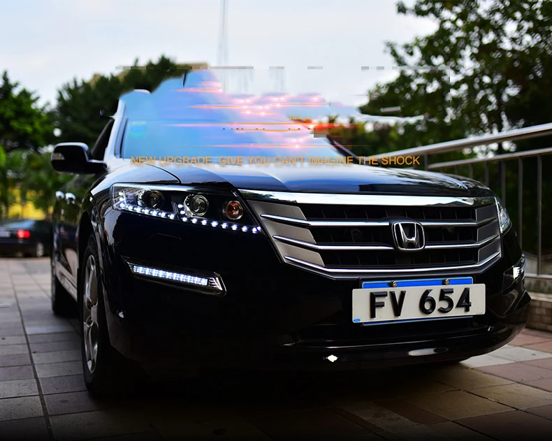 Автомобильный Стайлинг фара чехол для Honda Crosstour фары Crosstour 2010-2013 светодиодный фары DRL Объектив Двойной Луч би-ксеноновых фар, Высокопрочная конструкция